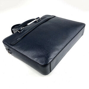 Salvatore Ferragamo business Blue bag logo tote Navy leather
